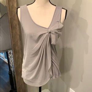 Gap gray bow front blouse